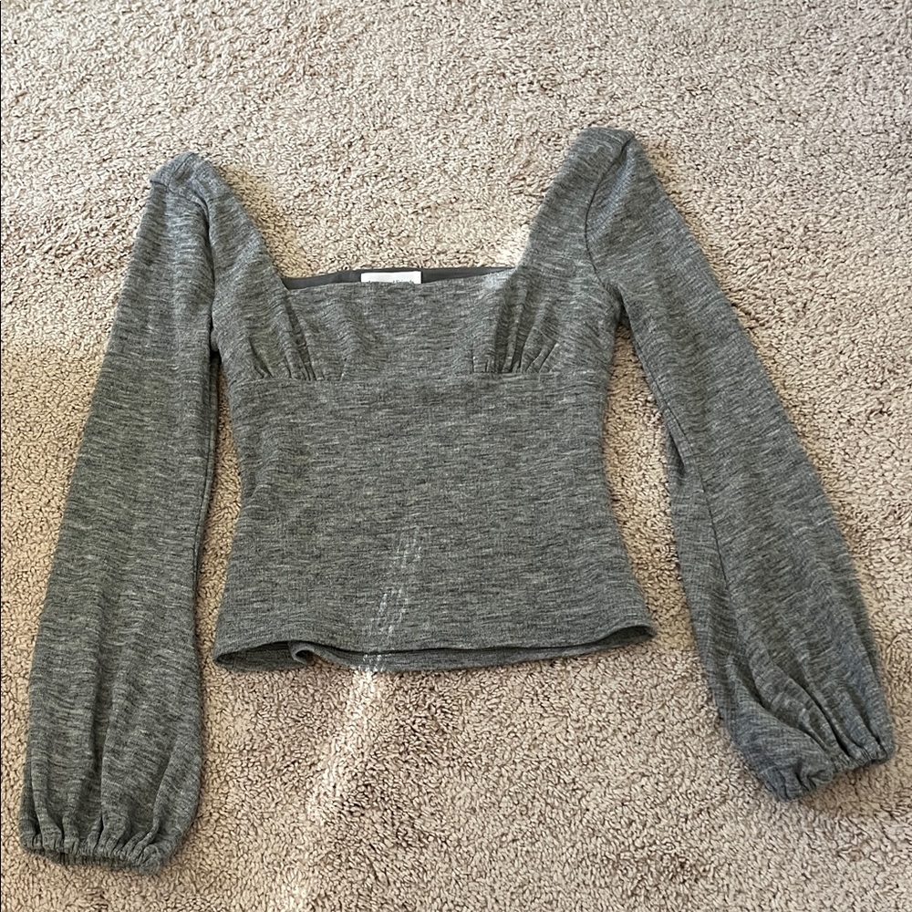 Lovers + Friends Gray Long Sleeve Blouse